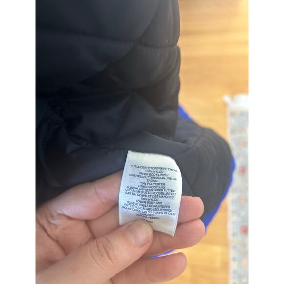 Lands End Cobalt Blue Toggle Button Fisherman Fleece Lined Rain Coat - Picture 7 of 8